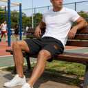 BUXKR Men's Lightweight Athletic Shorts Loose Fit Workout Shorts with Pockets for Gym Training and Sports, Quick-Dry Summer (Black, M)