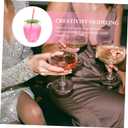 Cabilock Luminous Pineapple Beverage Cups Set of 3 with Led Light for Party Bar Birthday Plastic Drinkware 3.34X4.8 Inches (Pink strawberry)