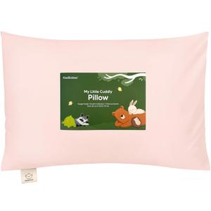 KeaBabies Toddler Pillow with Pillowcase - 13x18 My Little Cuddly Kids Travel Pillows for Sleeping, Nap, Viscose from Bamboo Nursery Pillowcase, Soft & Breathable, Toddler 2-5 Years Old (Mist Pink)