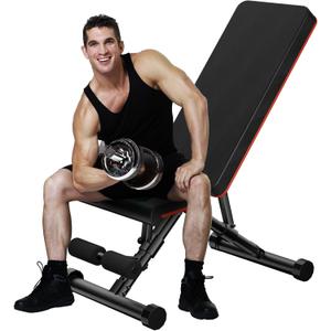 Sweetcrispy Ajustable Weight Bench for Home Gym, Foldable Workout Bench for Full Body Exercise or Strength Training, 795LBS Capacity Incline Decline Sit Up Exercise Bench Press (Modern Black)