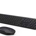 Wireless Keyboard and Mouse, Vssoplor 2.4GHz Rechargeable Compact Quiet Full-Size Keyboard and Mouse Combo with Nano USB Receiver for Windows, Laptop, PC, Notebook-Black