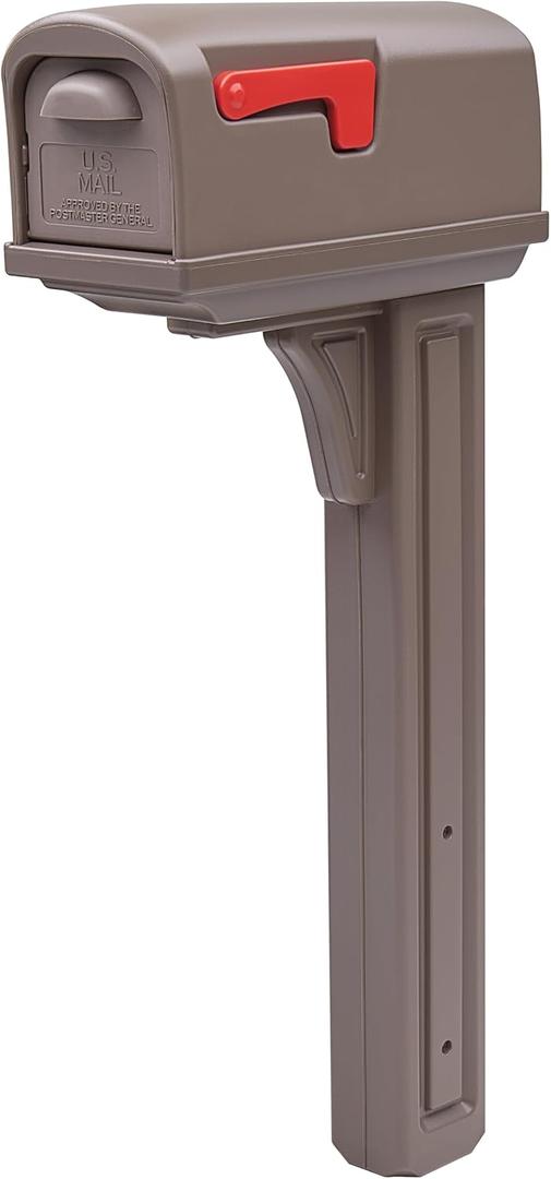 Architectural Mailboxes Classic Plastic Mailbox and Post Kit, GCL100MAM, Mocha