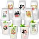 Yungyan 78 Pcs Derby Disposable Cups Bulk Plastic Mint Julep Cups 12/14 oz Printed Derby Party Decoration Horse Race Party Supplies Favors(12 oz,Frosted, Trendy Style)
