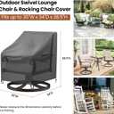 Mrrihand Patio Chair Covers, 2 Pack Outdoor Swivel Lounge Chair Cover, Heavy Duty Patio Rocking Chair Covers, Patio Furniture Covers Waterproof, 30" W34" D38.5" H, Black