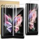 for Samsung Galaxy Z Fold 5 5G Screen Protector, Flexible TPU Screen Protector, 2 Pack Front with 2 Pack Inside, Fingerprint Unlock, Case Friendly, Bubble Free, Anti-Scratch, HD Clear (4 in 1)