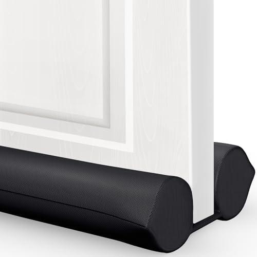 Comfyanno Under Door Draft Stopper - Bottom Door Gap Filler & Seal - Windproof Door Cover - Fits 30” to 36” Door - Block Noise, Sound, Bugs, Cold Air, Wind - Easy Install Draft Blocker - Black 6 Count