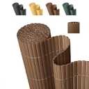 3 Pcs Paramondo PVC Privacy Fence Screen 14mm 3-Rib Reinforced Textured Fence Panel - No-Drill Balcony & Garden Cladding with Wind & UV Protection for Patio, Deck, Outdoor Privacy, 2×10 FT, Brown, 