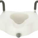 Raised Toilet Seat Height Toilet Seat with Handle Toilet Seat Risers Toilet Safety Seat for Elongated or Standard Commode White