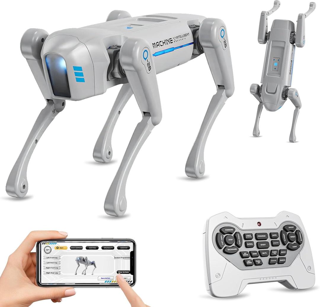 cxjoigxi Smart Robot Dog Toy, Interactive STEM Robot Pet, Voice & Remote Control, App Programming, 30+ Actions, Bionic Walking, Robotic Dog Birthday Gifts for Kids Boys Girls Age 6+