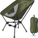 MARCHWAY Lightweight Folding Camping Chair, Portable Foldable Compact for Outdoor Camp, Travel, Beach, Picnic, Festival, Hiking, Backpacking, Supports 330Lbs (Green)