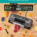 HiCOZY Vacuum Sealer for Food, Powerful Heat Food Sealer, Dry Moist 7-1 Multiple Automatic Modes, Easy-Lock Handle, Compact Design with 10 Vacuum Bags & 2 Bag Rolls, Bag Cutter Included, Space Gray