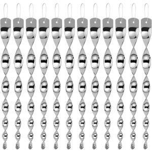 Besmon Woodpecker Bird Scare Devices, Reflective Scare Rods Control Device to Keep Birds Away from Patio Pool (Christmas Reflective Strip Hanging Home as Decoration) (12PCS)