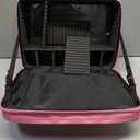 Relavel Extra Large Makeup Case Travel Train Case Professional Makeup Artist Bag Portable Nail Organizer Box Art Supply Case with Adjustable Dividers/Attach to Trolley/Shoulder Strap (Rose Pink)