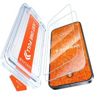 TORRAS Military-Grade for Google Pixel 10 Pro XL/ Pixel 9 Pro XL Screen Protector, [9H+] Full Coverage Tempered Glass, 6.8'', Easy Install, Bubble-Free, Case-Friendly, Fingerprint Compatible, 2-Pack