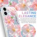 Flower Phone Case for iPhone 16 Plus, Delicate Floral Art Pattern Cover, Camera Lens Protector & Shockproof, Silicone Lanyard, Cute Slim & Lightweight for iPhone 16 Plus Case (Silver)