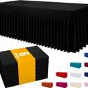 Smiry Spandex Tablecloth 6 Pack, Elastic Fitted Stretch Tablecloth for 6FT Rectangle Tables, Waterproof Washable Table Cover Skirt for Wedding, Banquet & Parties (Black, 72Lx30Wx30H Inch)