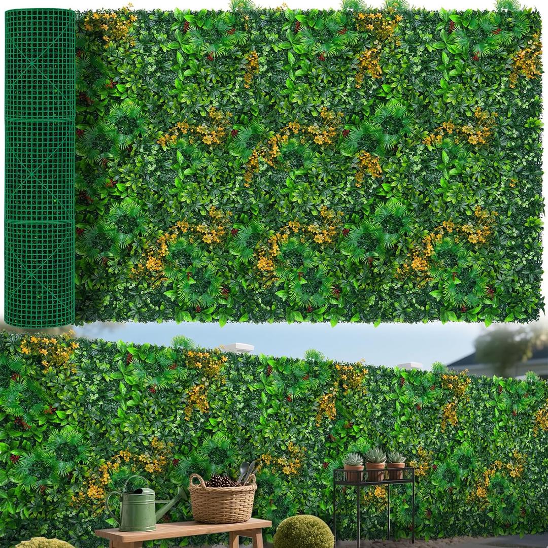 Artificial Grass Wall Panels, 60"x120"(50 SQFT) Boxwood Panels
