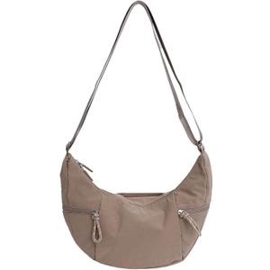 Crossbody Nylon Crescent Bag for Women - Lightweight Small Hobo With 2 Pack Inner Dumpling Bag - Casual