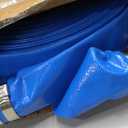 DAVCO 2" ID 100 ft Pool Backwash Hose, Heavy Duty Reinforced Blue PVC Lay Flat Water Discharge Pump Hoses For Swimming Drain Pools and Clean Filters, With Aluminum Pin Lug Fittings