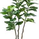 5FT Faux Fiddle Leaf Fig Tree with White Planter, Indoor Plant