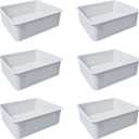 White Basket Poolside Deckbox Storage Organizer, 6-Pack (The baskets size is not suitable for any other brand of pool organizer except pool organizer)