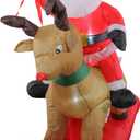 Lighted Inflatable Rocking Reindeer and Santa Outdoor Christmas Decoration - 4.75'