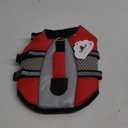 Queenmore Dog Life Jacket Swimming Vest Small Medium Dogs Neoprene Life Vest Lightweight Reflective Dog Lifesaver for Boating Kayaking Red, S