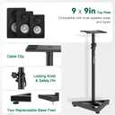 Vondynote Pair of Studio Monitor Stands Adjustable Height 32.6"-50.9" Heavy Duty Three Point Triangle Base Floor Speaker Stands Monitor Stands