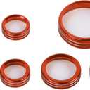 Savadicar CKT01 Billet Aluminum Control Knob Trim Sets, Headlight/4WD/HVAC Climate Control Knob Ring Bezels, Air Conditioner/Radio Switch Cover for 2021-2025 Ford Bronco, Interior Accessories, Orange