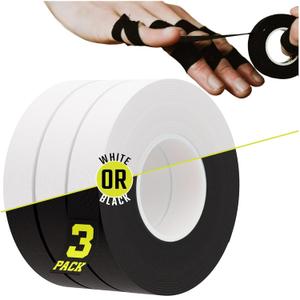 EAGLES Finger Tape 2, 3, 6 or 12 Pack Black or White | Residue Free Skin Friendly Strong Athletic Sports Tapes | 0.5 x 45 Ft for BJJ Jiu Jitsu Grappling MMA Knob Tape Weight (White, 3 Pack)