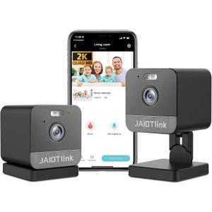 2K 2.4G/5G Dual-Band Security Camera Indoor, Plug-in Cameras for Home Security, Baby/Pet WiFi Camera with Phone App, Smart Night Vision, Motion Detection, 2-Way Talk, 2-Pack (2K-2Pack, Black)