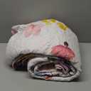 Anibedding Quilt Set Full Size, Reversible Pink Floral Bedspread Soft Microfiber Lightweight Quilt Bedding Sets Flower Coverlet for All Season(Full, 78"x90")