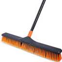 CLEANHOME 24”Push Broom Brush for Floor Cleaning with 65” Long Handle and Stiff Bristles, Heavy Duty Brush for Shop, Deck, Garage, Concrete,Indoor and Outdoor Broom,Orange
