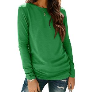 ATHMILE Womens Long Sleeve Shirts Basic Tee Fall Trendy Teen Girl Teacher School Business Casual Workout 2026 Fashion, XXL