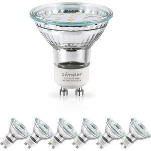 comzler GU10 LED Bulb Dimmable, 50W Halogen Equivalent GU10, 5000K Daylight, GU10 Bulb Replacement for Track Lighting, MR16 GU10 Light Bulb LED 4W120Beam Angle 400LM 120V ETL Listed 6 Pack