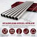 Mity rain 8PCS Metal Straw for Owala FreeSip Sway 30oz Water Bottle -Stainless Steel Straws for Owala Water Bottle (Stainless Steel)