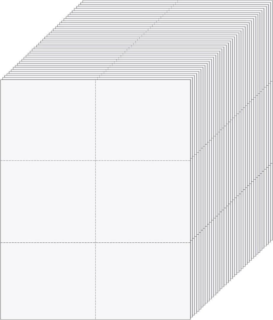 Lincia 200 Sheet Perforated Cardstock Paper 8-1/2" x 11" Printable Postcards Business Cards 6 Per Page Blank Cardstock 150 GSM Printable Postcards Compatible with Laser Inkjet Printer (White)