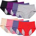 Leakproof Panties for Women Over 60, Leakproof Ladies Underwear, Leakproof Underwear for Women (8 color-4X-Large)