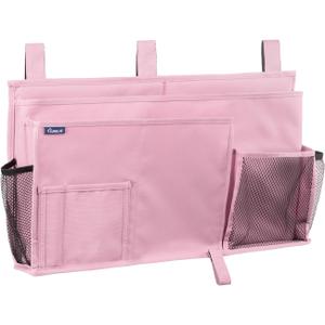 Surblue Caddy Hanging Organizer Bedside Storage Bag for Bunk and Hospital Beds, Pink, L