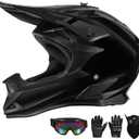 Adult Motocross Helmet ATV Dirt Bike Off-Road Full Face Motorcycle Helmet W/Goggles Gloves & Mask, DOT Approved (X-Large)