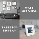 Hongkee 6x6 White Picture Frames set of 3, Made of Wooden and Real Glass Square Photo frame - Displays 4x4 Picture With Mat or 6 x 6 Without Mat, Desktop & Wall Collage Frame set
