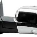 Driver Left Side Door Mirror Electric Heated Glass Power Folding Chrome Back Cover with Turn Signal Light Puddle Light Temperature Sensor for Ram 1500 2500 3500 2008-2018, 1500 Classic 2019-2024