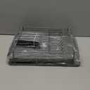 Stainless Steel Dish Drying Rack for Kitchen Counter, Sink Organization and Storage Essentials with Silverware & Utensil Holder, Home and Apartment Decor, 12''W x 15.6''L, Gray