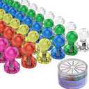 Push Pin Magnets - Tiergrade 60 Pack 7 Assorted Color Strong, Office, Use at Kitchen Home and School Classroom, for Refrigerator Dry Erase Board and Whiteboard.
