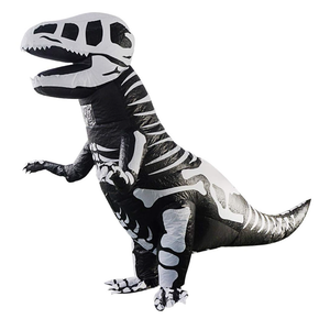 Skeleton Dinosaur Inflatable Costume, Halloween Dinosaur Cosplay Blow Up Suit Fancy Dress For Adult
