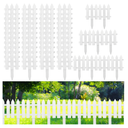 48 Pack White Garden Fence with 48 Fence Insert Lawn Picket Fence Garden Border Fence Decorative Plastic Fence Panels for Landscape Path Flowerbeds Plant Yard, 6.69'' L x 7.87'' H