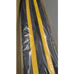 Happybuy 4 Pack of 1-Channel Rubber Cable Protector Ramps Heavy Duty 18000Lbs Load Capacity Cable Wire Cord Cover Ramp Speed Bump Driveway Hose Cable Ramp Protective Cover