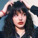 WERD Short Black Wig with Bangs Wavy Bob Black Wig for Women Synthetic Natural Looking Black Curly Wavy Hair for Daily Party Use