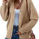 Dokotoo Womens Cardigan Sweaters 2025 Fall Casual Button Down Cuffed Long Sleeve Ribbed Knit Sweater Tops, 2XL