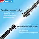 DKIBBITH 4-Flute Serrated Masonry Drill Bit Set (10-Piece, Black) - 3/16" to 1/2" for Concrete, Tile, Brick, Glass, Ceramic